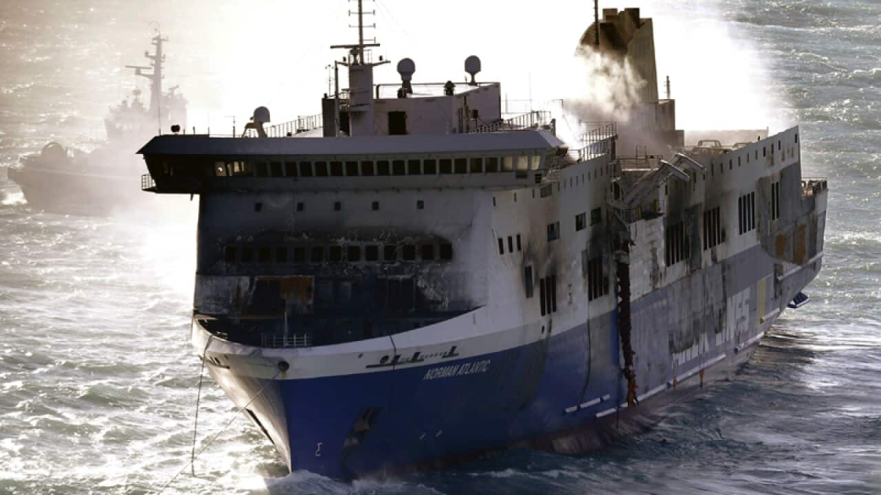 The Norman Atlantic in the Adriatic Sea