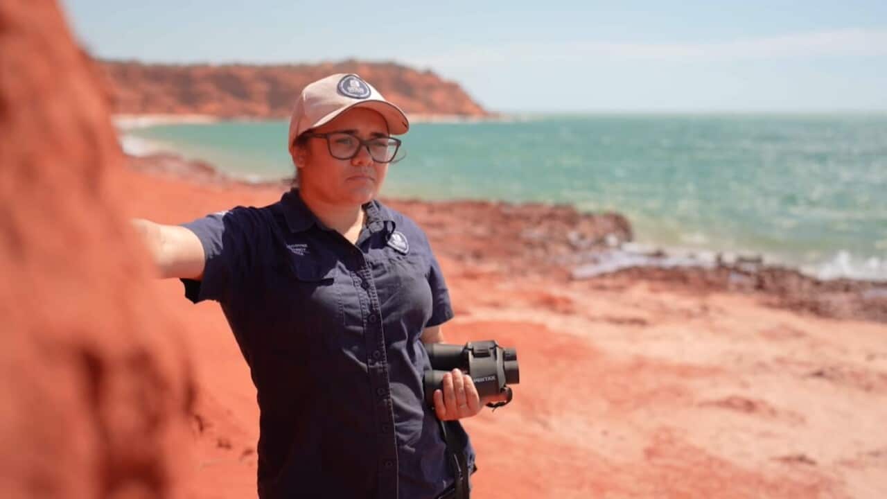 Malgana woman Neilisha Oakley has been working as a ranger at Gathaagudu Shark Bay for two years (supplied WA Department of Biodiversity, Conservation and Attractions).jpg