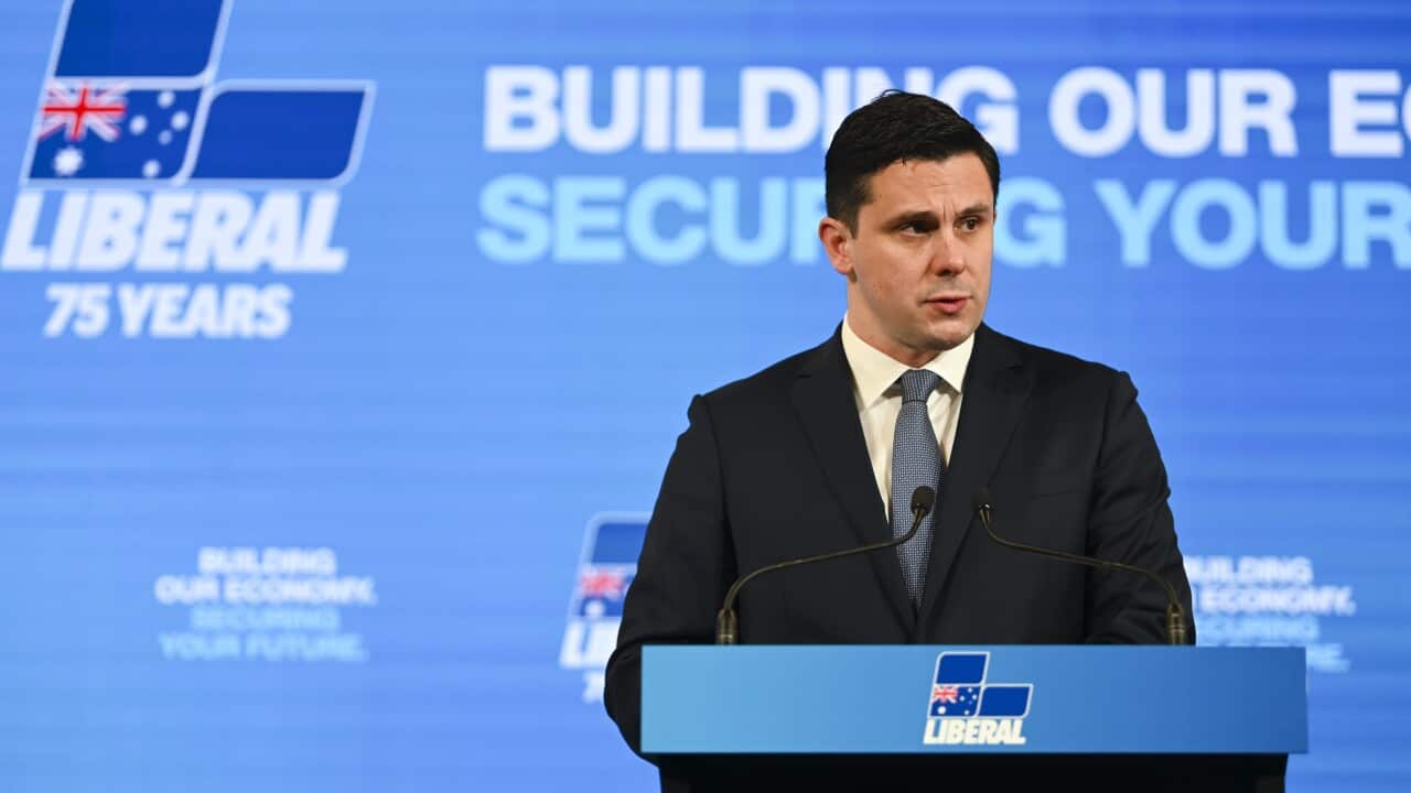 Federal Director of the Liberal Party of Australia Andrew Hirst speaks at the 61st Federal Council of the Liberal Party of Australia at the Hyatt Hotel in Canberra, Saturday, October 19, 2019. (AAP Image/Lukas Coch) NO ARCHIVING