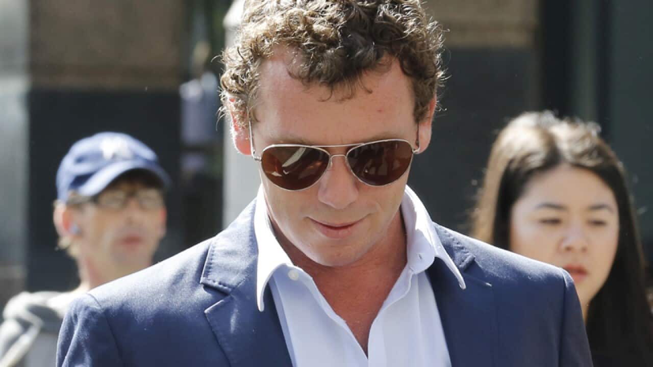 Bradley Hazelton arrives to the Downing Centre Court in Sydney