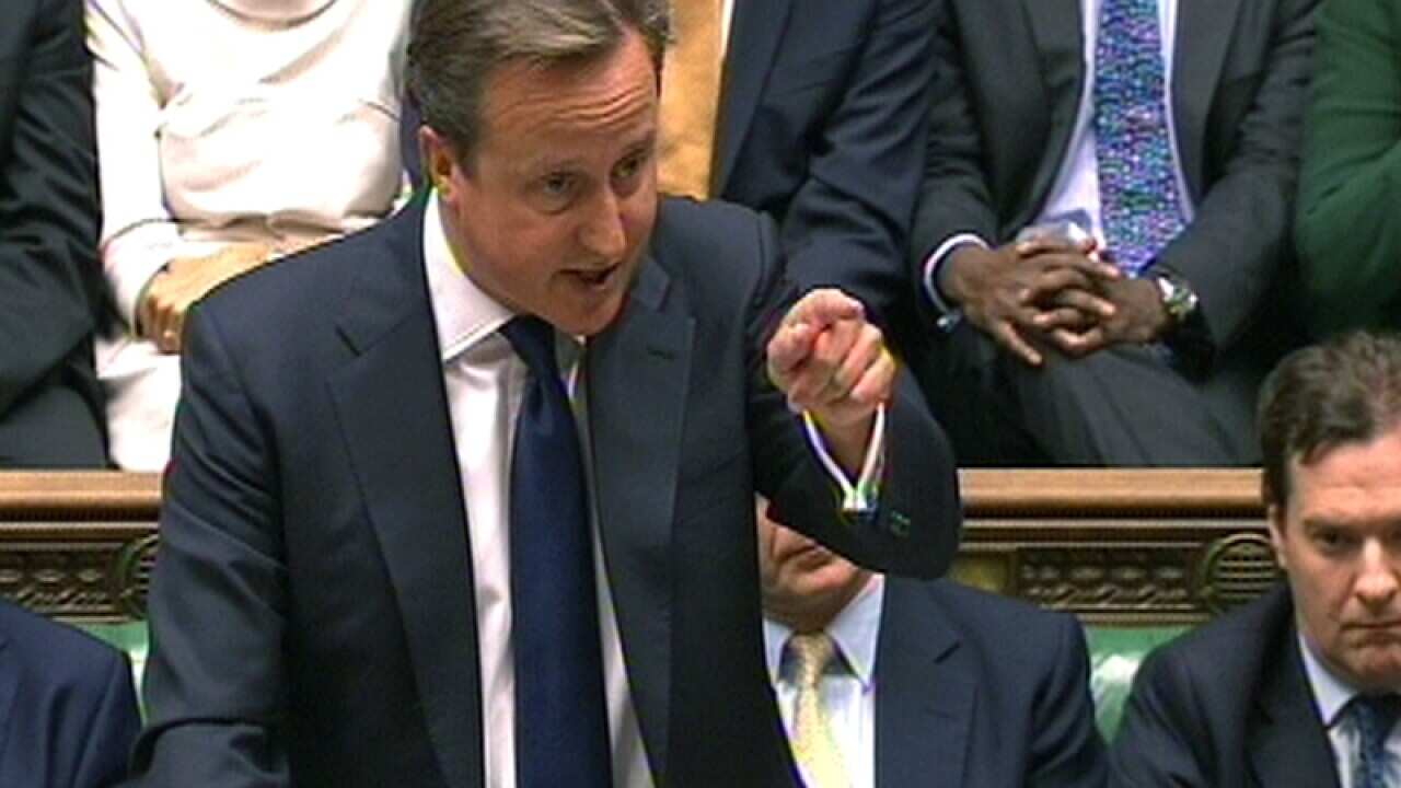 Prime Minister David Cameron speaks during a debate on Syria