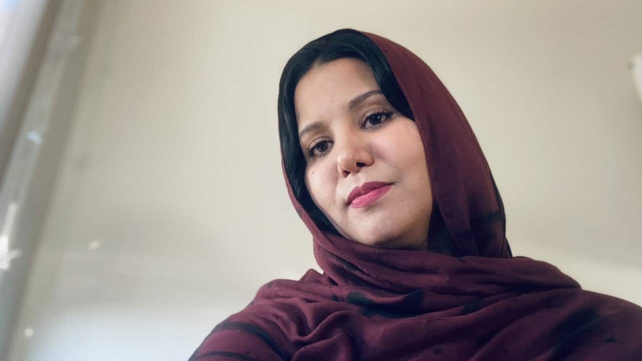 A woman in a headscarf