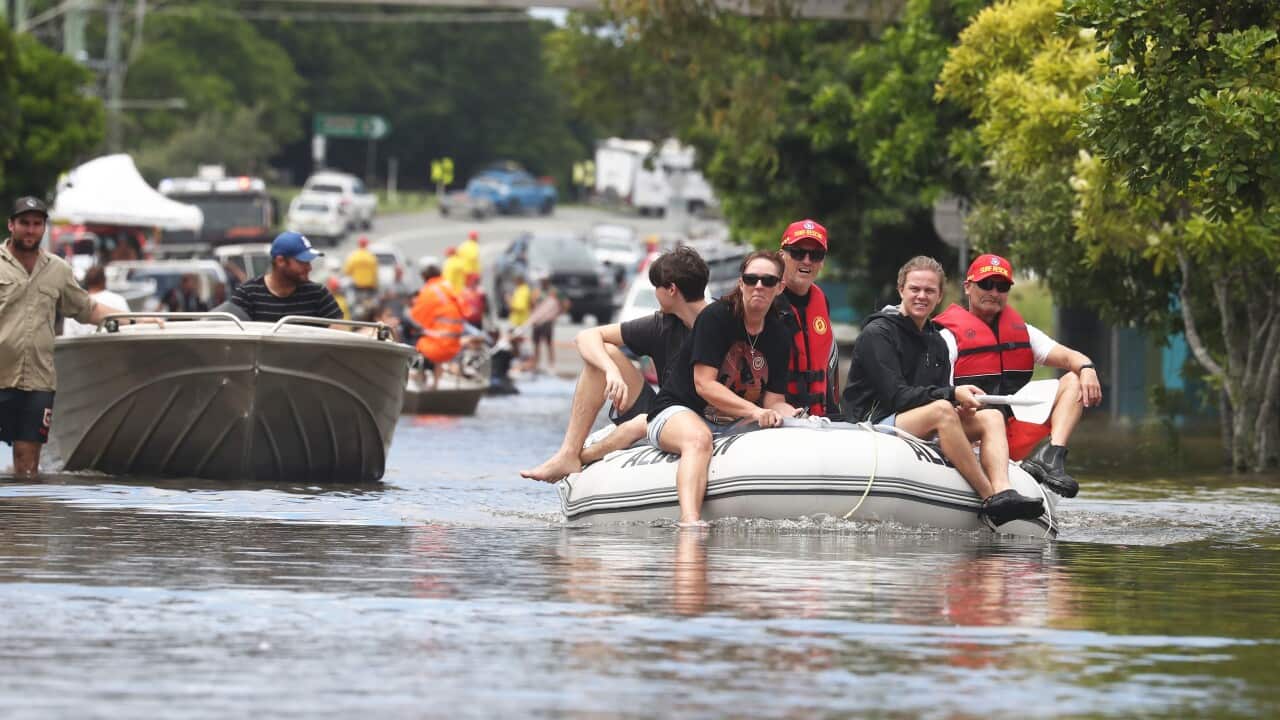 Flooding is seen in Chinderah, Northern NSW, Tuesday, March 1, 2022. More severe weather is expected along the NSW coast. (AAP Image/Jason O'Brien) NO ARCHIVING
