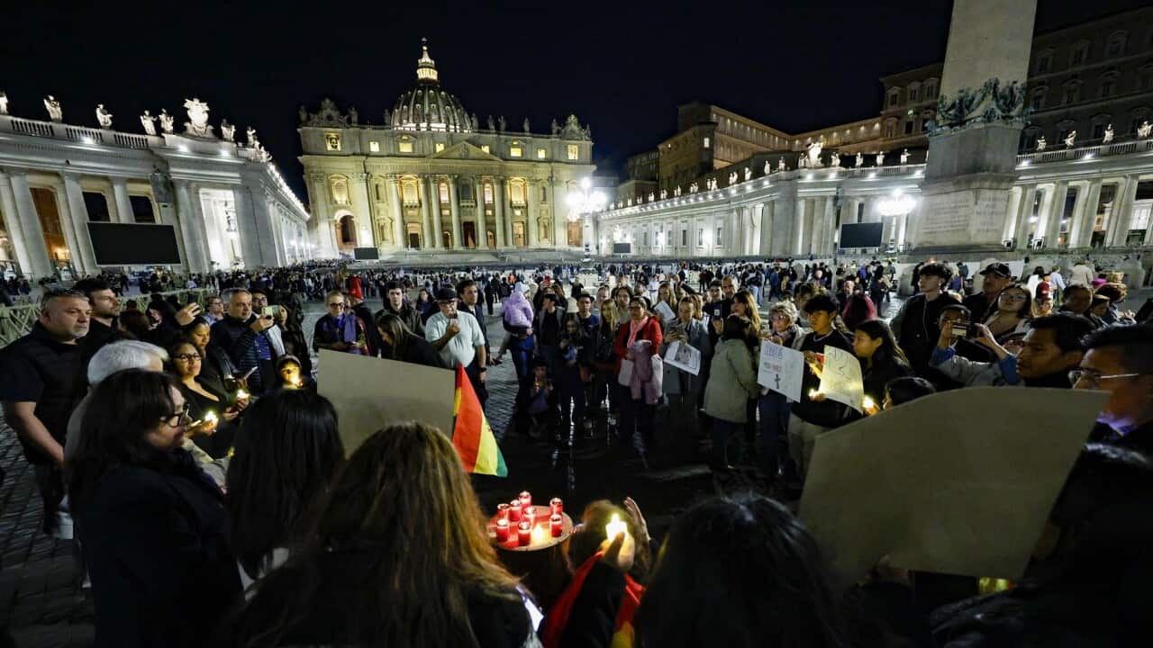 Faithful gather in St Peter's Square after Pope Francis' death