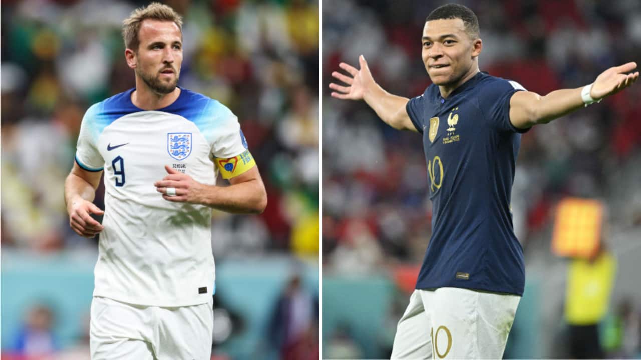 Harry Kane of England and France's Kylian Mbappe