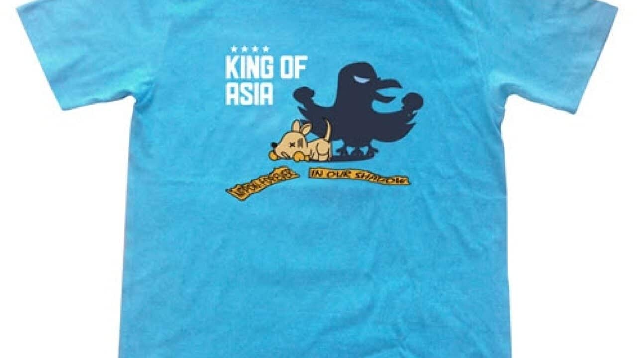 Japanese Fans Fire Shot At Socceroos With Controversial T Shirt Sbs Sport Japanese Fans Fire Shot At Socceroos With Controversial T Shirt Sbs Sport