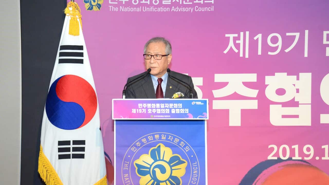 Mr Jeong Se-hyun delivers a special lecture on peace economy and unification in Sydney.