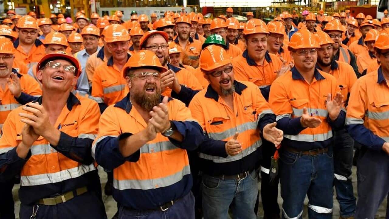 File image of workers at the Downer EDI Rail plant in Maryborough.
