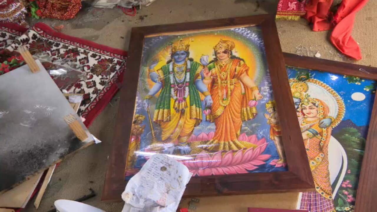 Vandals have desecrated the Hindu temple Pandit Paras Ram Maharaj in Sydney
