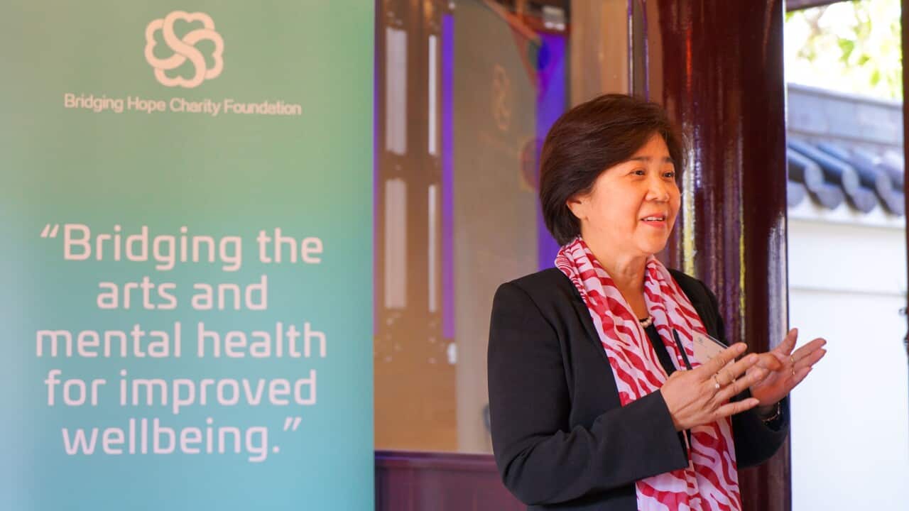 Mary speaks at the launch