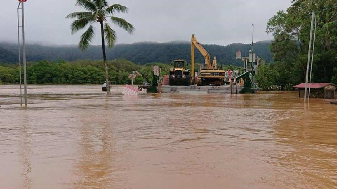 North Queensland's Daintree River has reached a record flood peak.