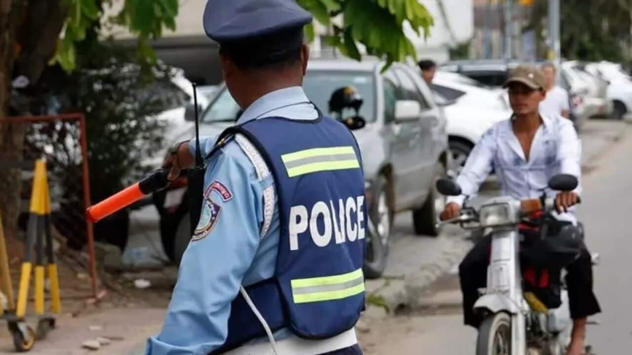 Traffic police in Cambodia