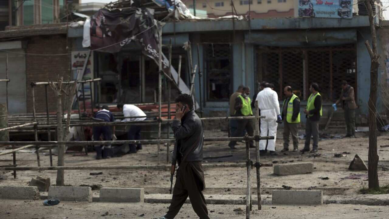 The aftermath of a suicide attack in Kabul on Friday, March 9.