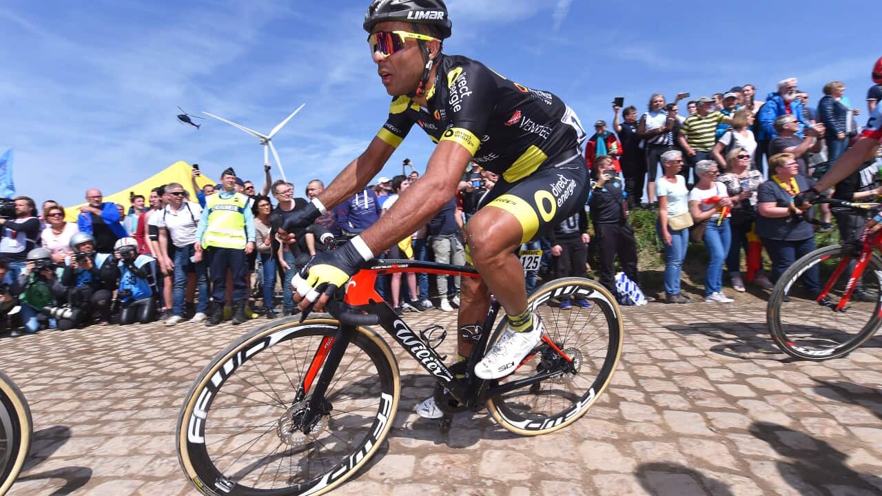Yohann Gène taking part in the 2018 Tour de France