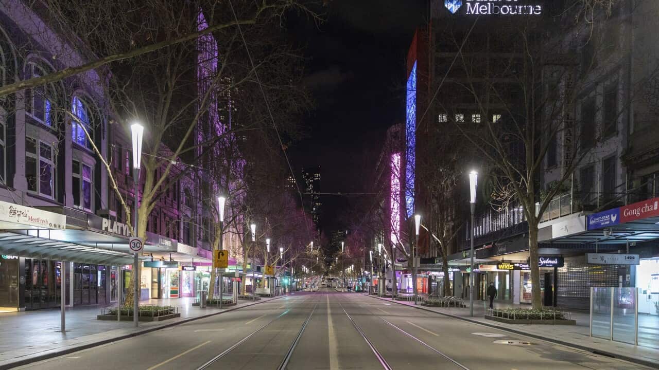 How Melbourne's Swanston Street looked in the August 2020 lockdown