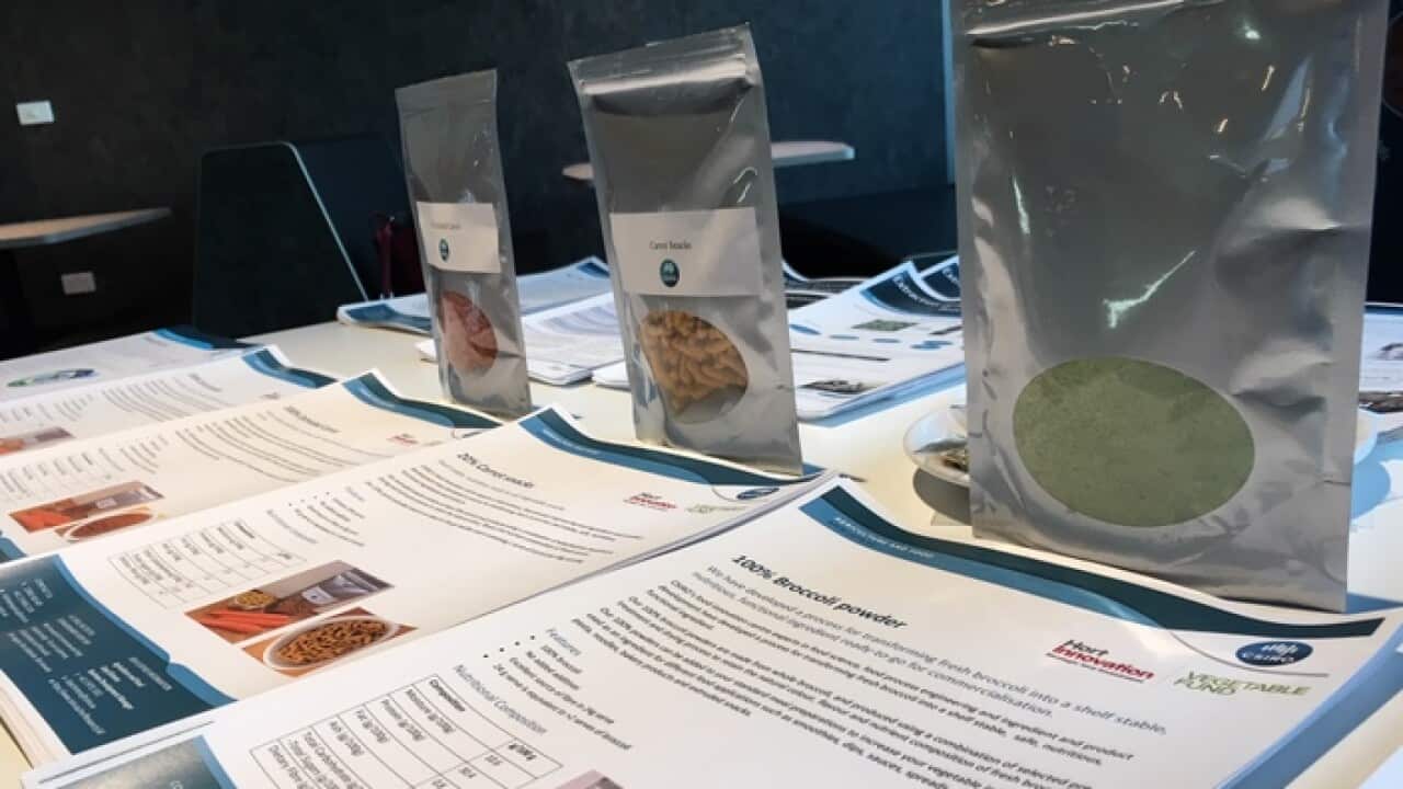Food products on display at Monash University
