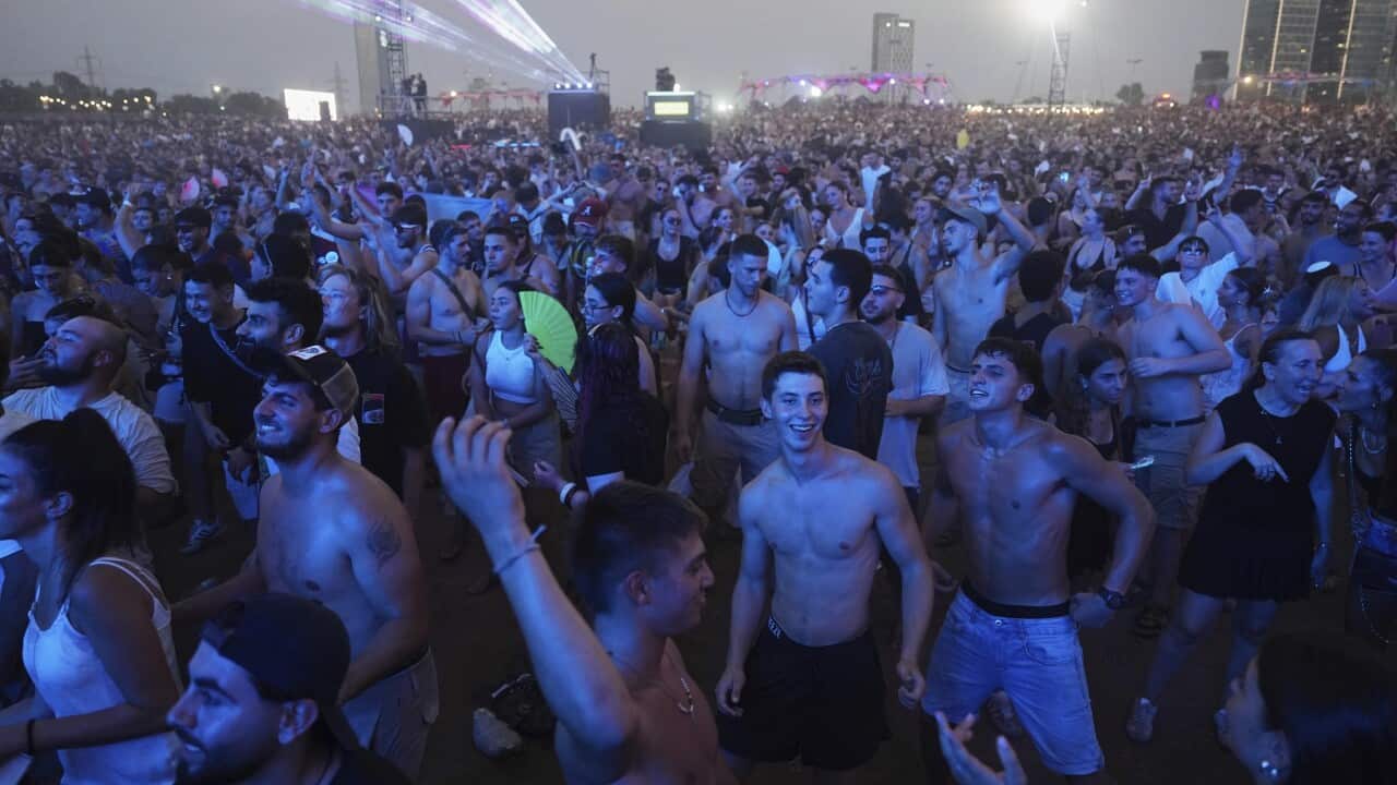 People attending the Nova Healing Concert in Tel Aviv (AAP)