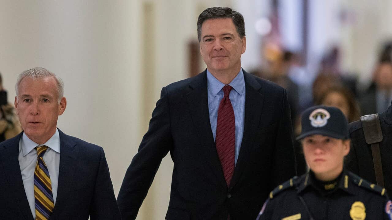 Former FBI Director James Comey arrives for a closed door hearing for the House of Representatives Judiciary Committee at the US Capitol in Washington.
