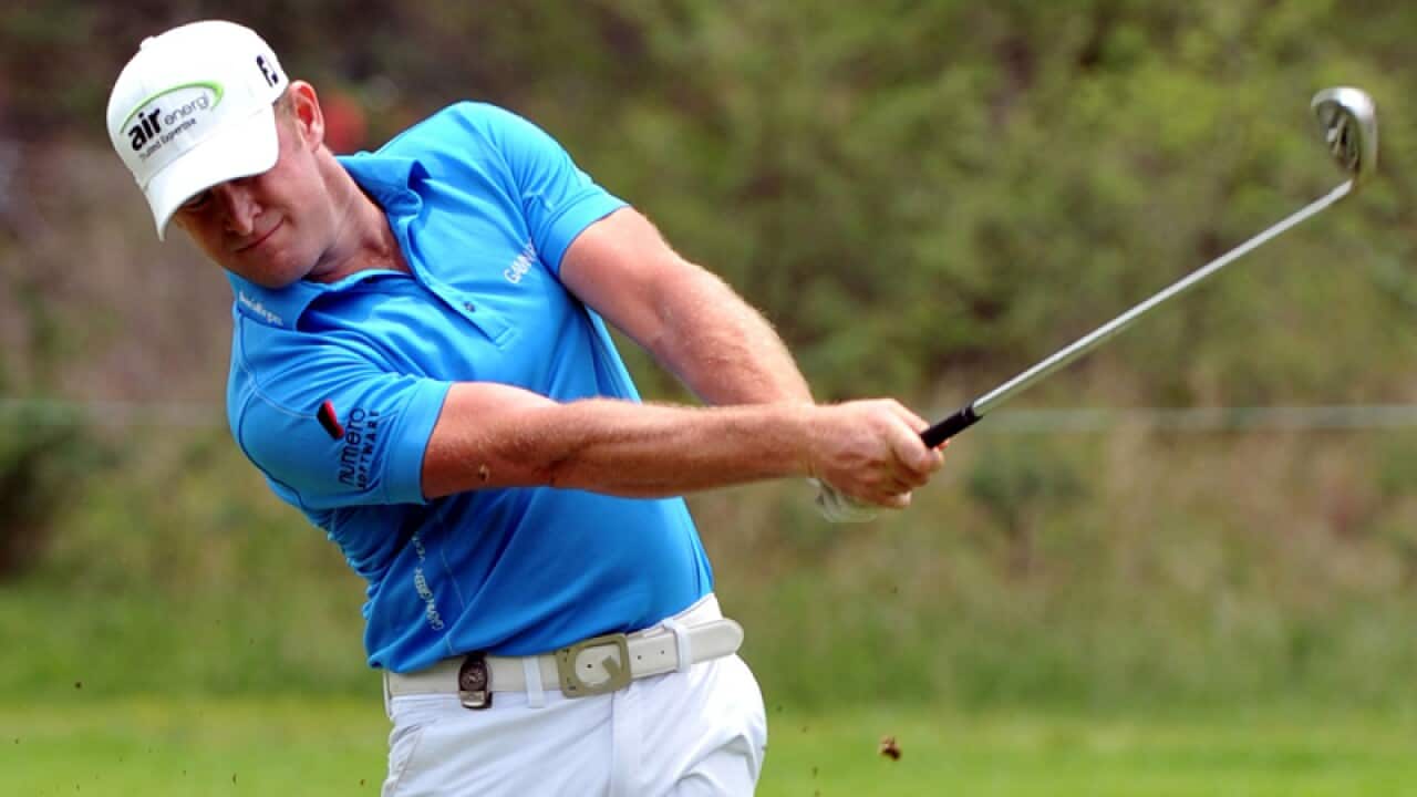 Jamie Donaldson in action at the Golf Challenge