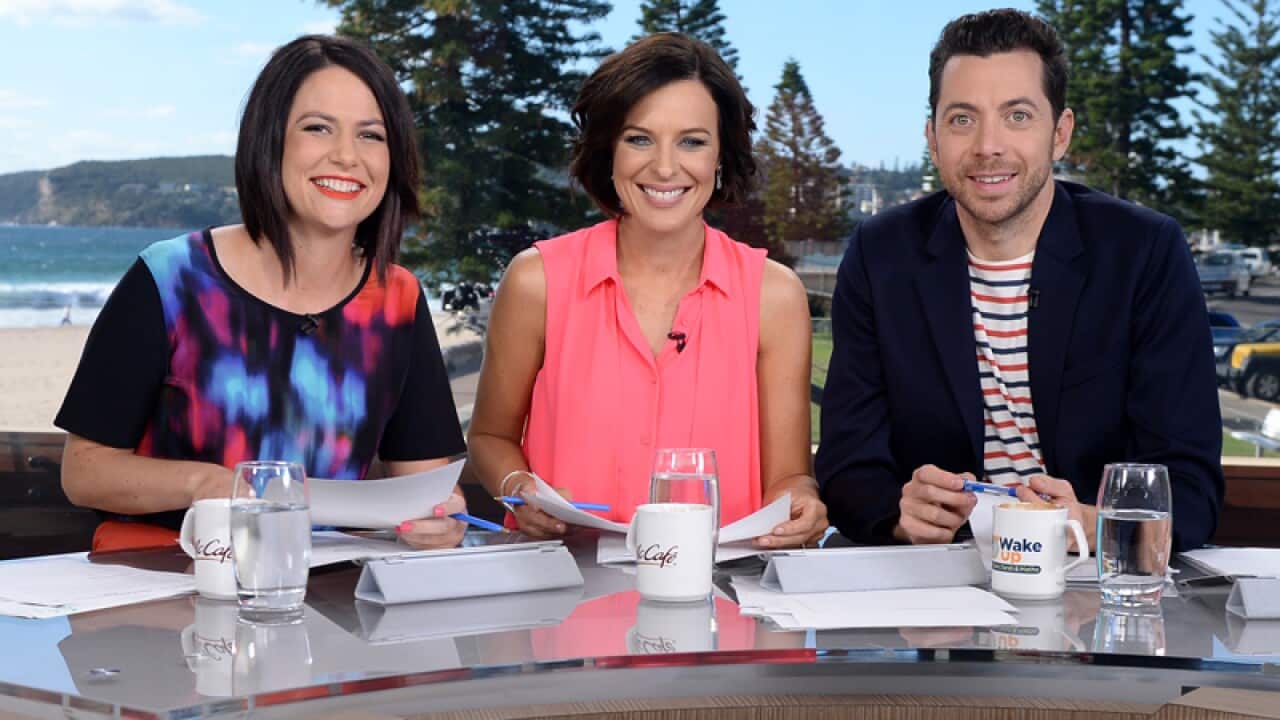 Presenters on the set of Network Ten's Wake Up