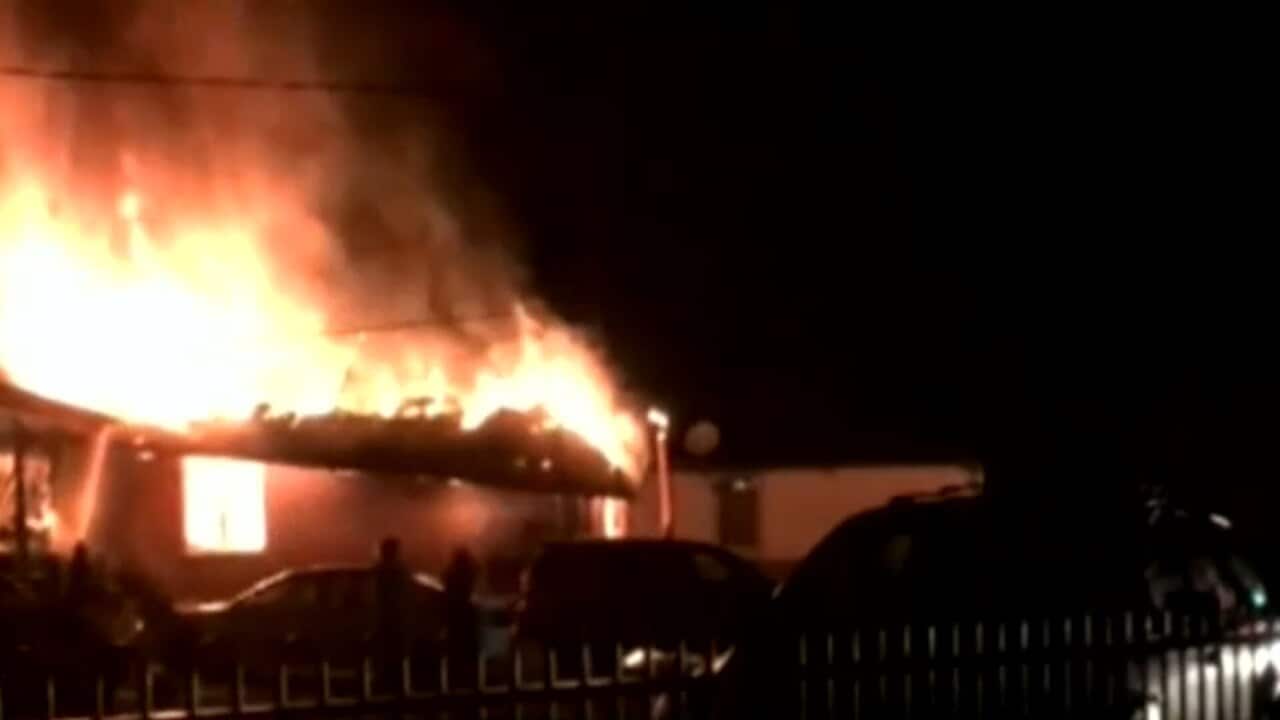 Fire at a home in Singleton on Wednesday morning.