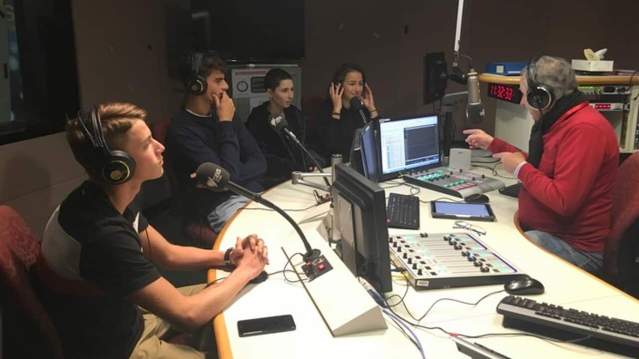 Italian students with Domenico Gentile at SBS Studios
