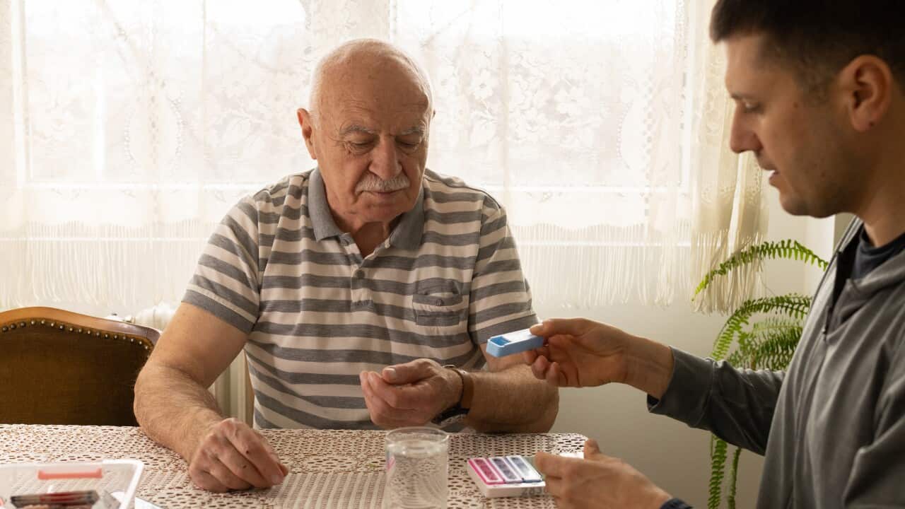 Taking daily dose of pills