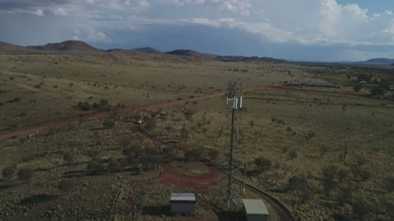 A Telstra Tower on APY lands in South Australia