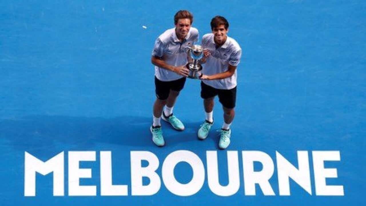 Tennis - Frenchmen Herbert, Mahut win men's doubles title in Melbourne