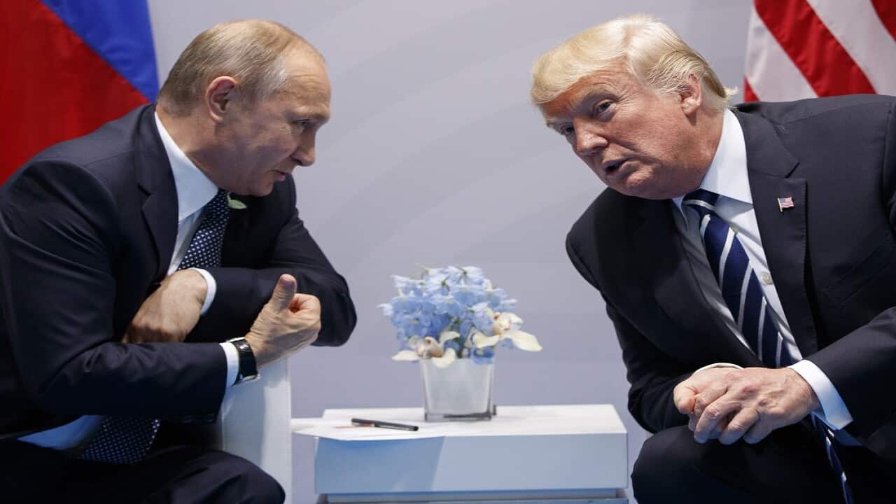 U.S. President Donald Trump meets with Russian President Vladimir Putin at the G-20 Summit in Hamburg, Germany. 2017