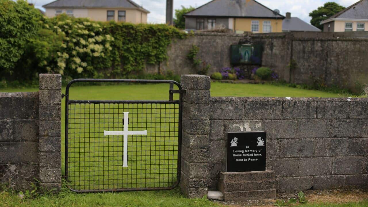 The site of a mass grave for children who died in the Tuam mother and baby home, in Tuam County Galway Wednesday June 4, 2014.