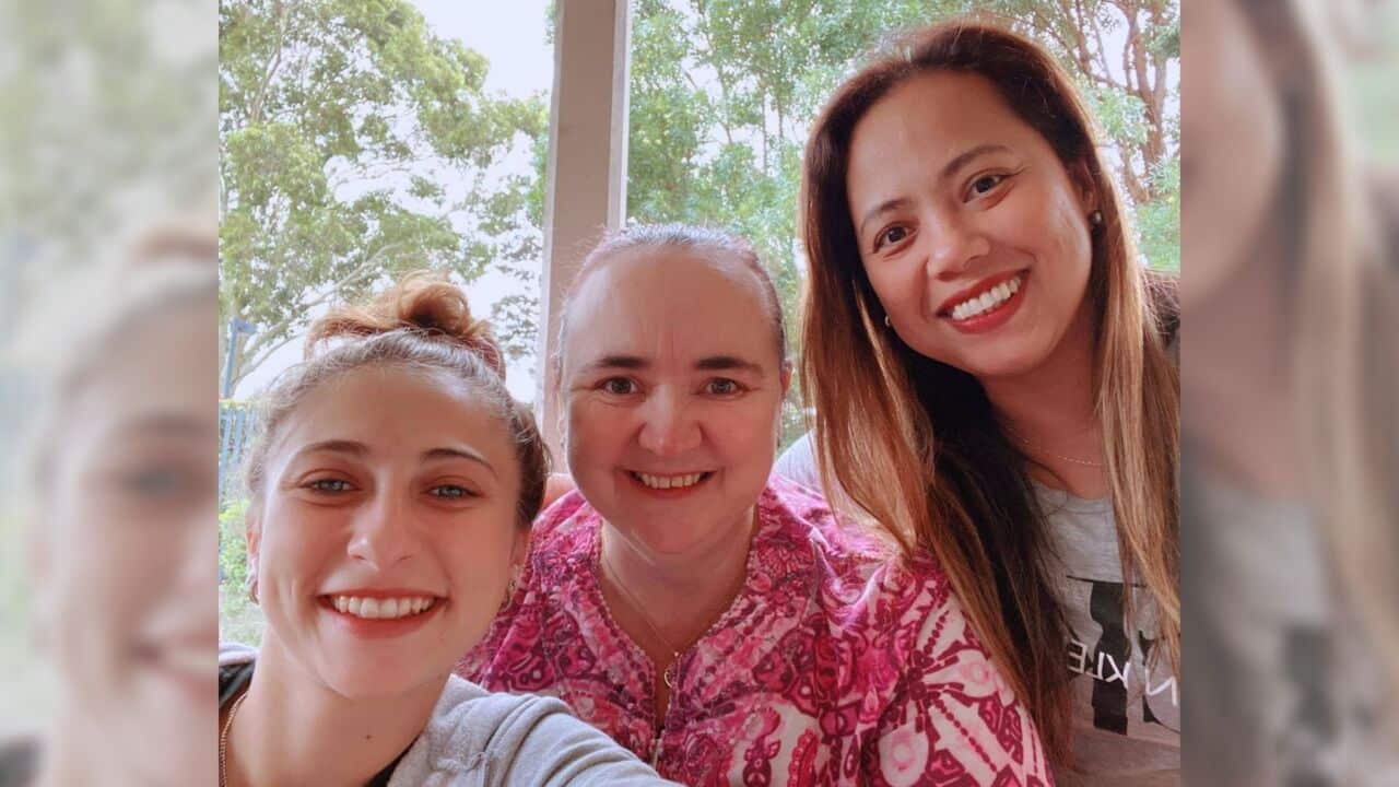 aged care workers line up for covid-19 vaccine