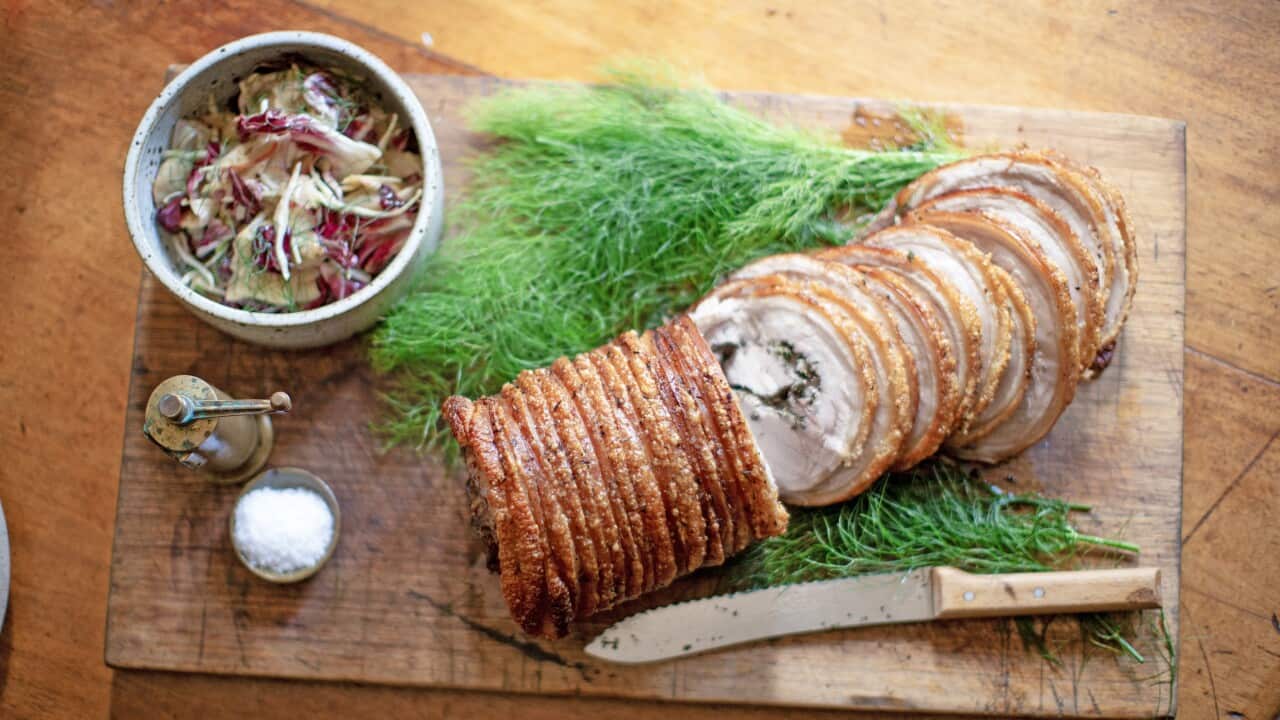 Porchetta with pepperberry, kunzea and fennel