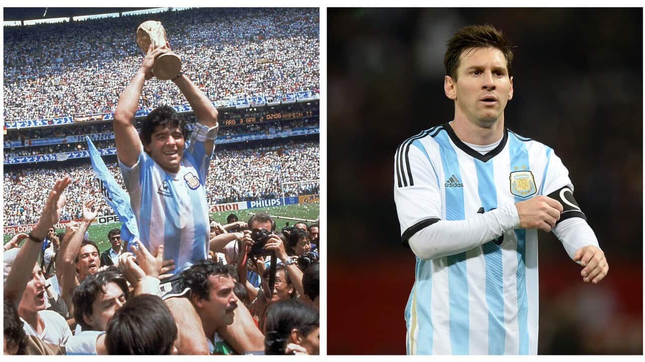 Diego Maradona e Lionel Messi