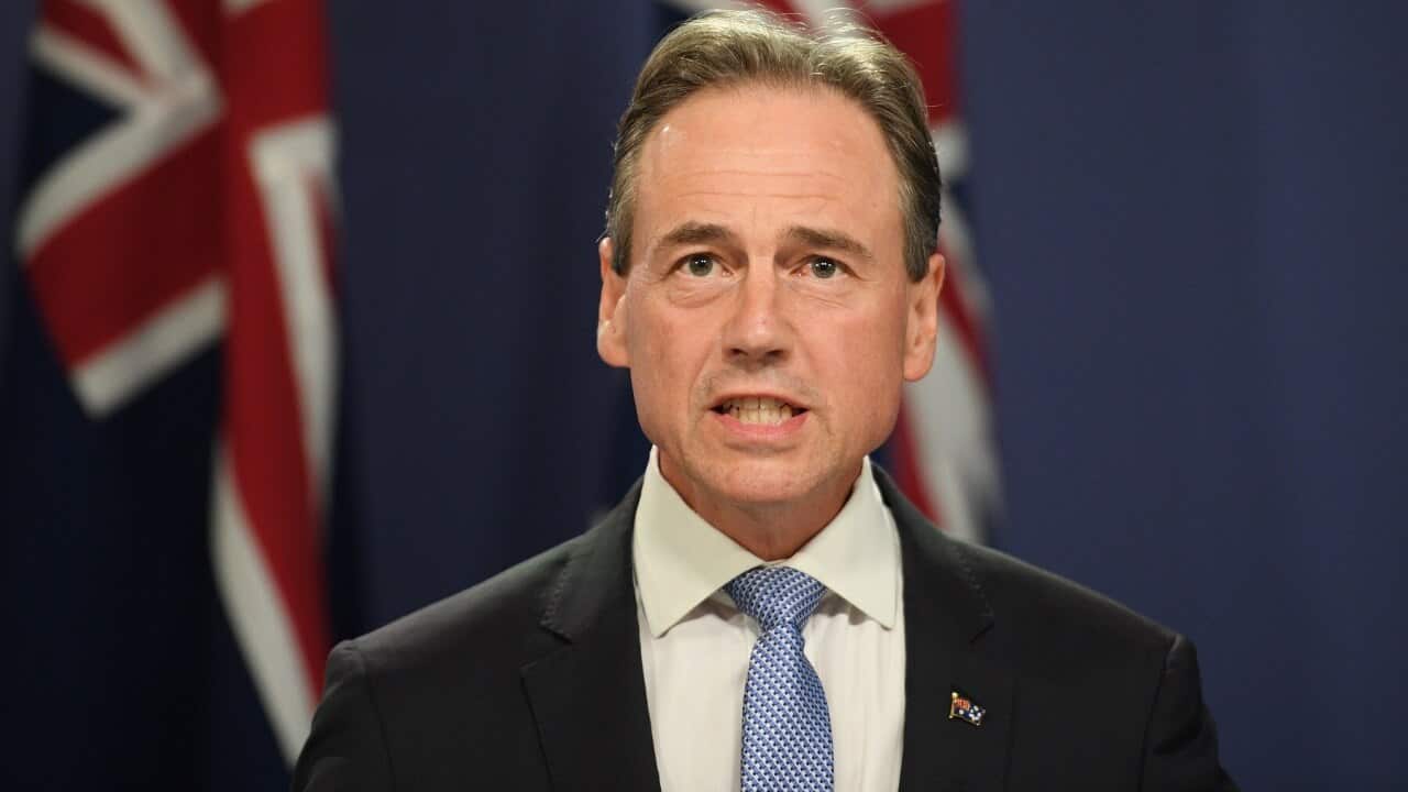 Greg Hunt is in hospital suffering from a suspected infection, although his condition is not believed to be linked to getting a COVID-19 jab.