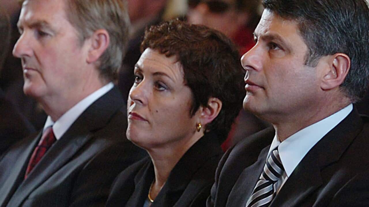 Former Victorian Transport Minister Lynne Kosky (centre).