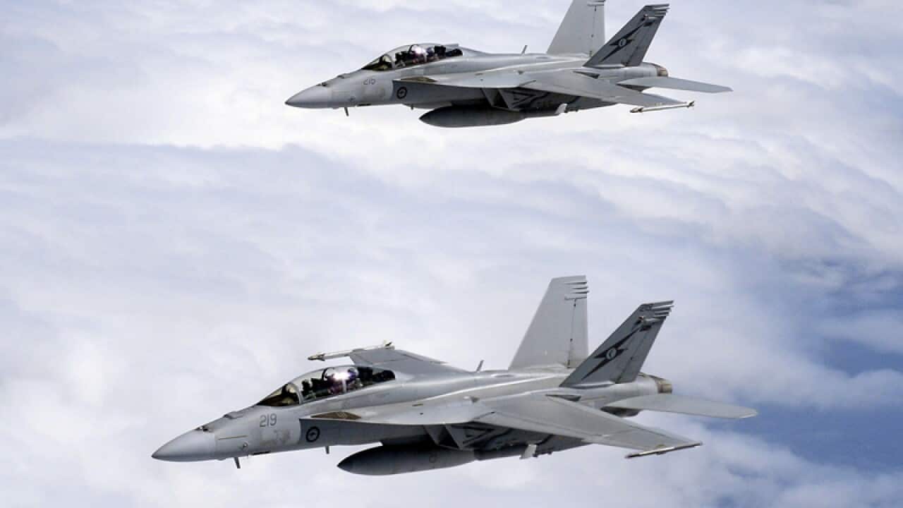 Royal Australian Air Force Super-Hornet jet fighters