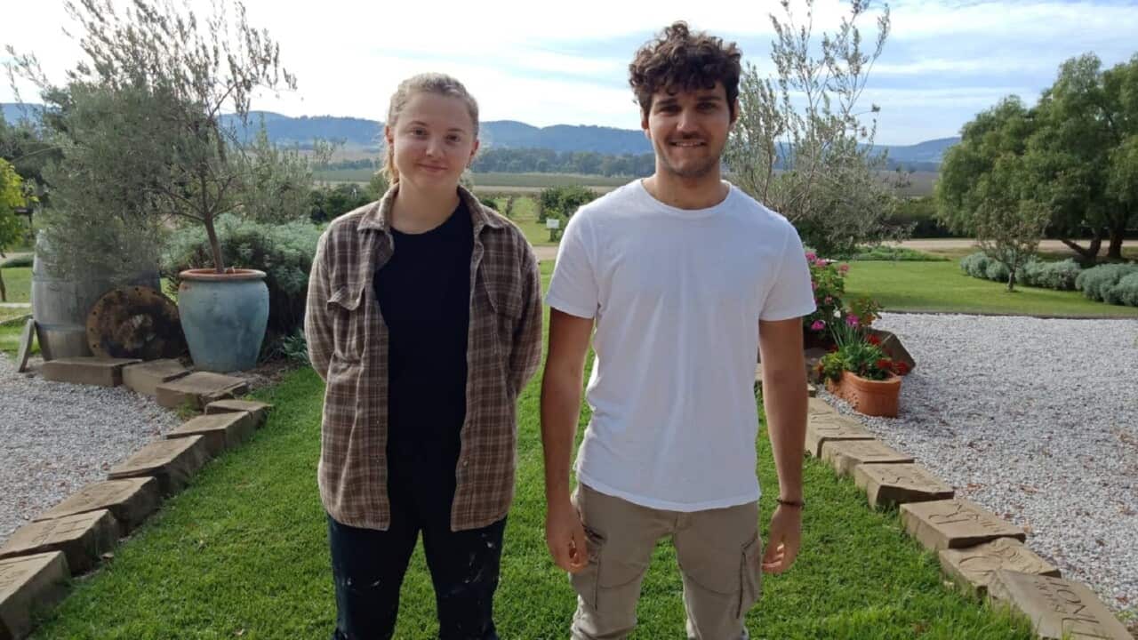 Gaetan Leimig (r) and girlfriend Justine Kaelbel