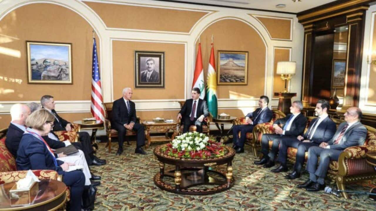Mike Pence meets with Kurdistan President Nechirvan Barzani