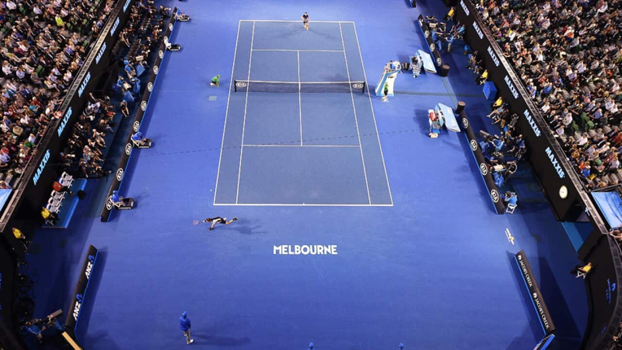 Milos Raonic and Andy Murray at the Australian Open