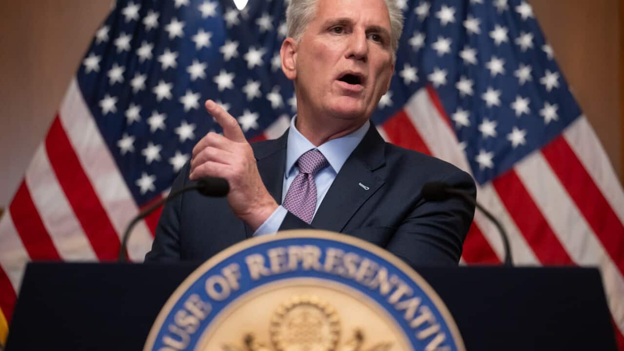 DC: Former Speaker McCarthy speaks to media after being outed from his position as House Speaker.