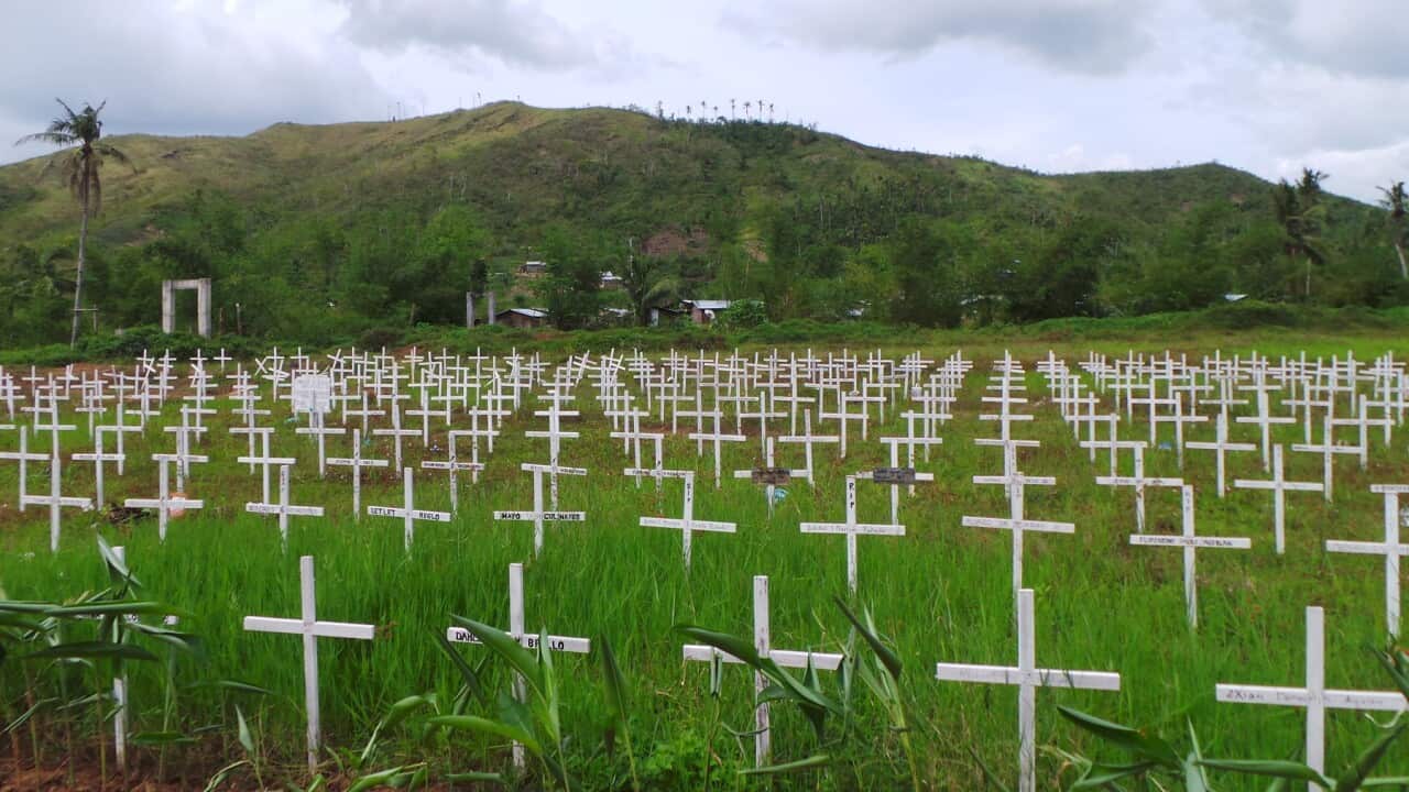 The Holy Cross Memorial Park to the missing victims of Typhoon Haiyan, Philippines