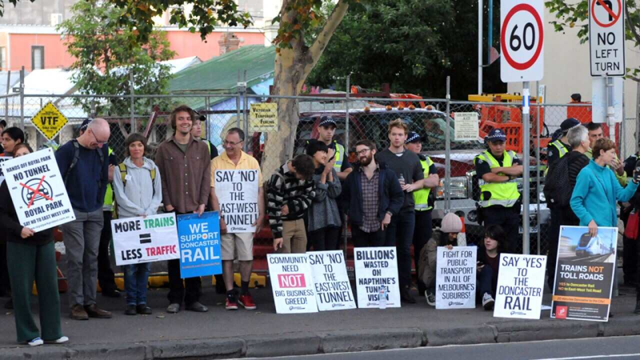 East West Link protesters