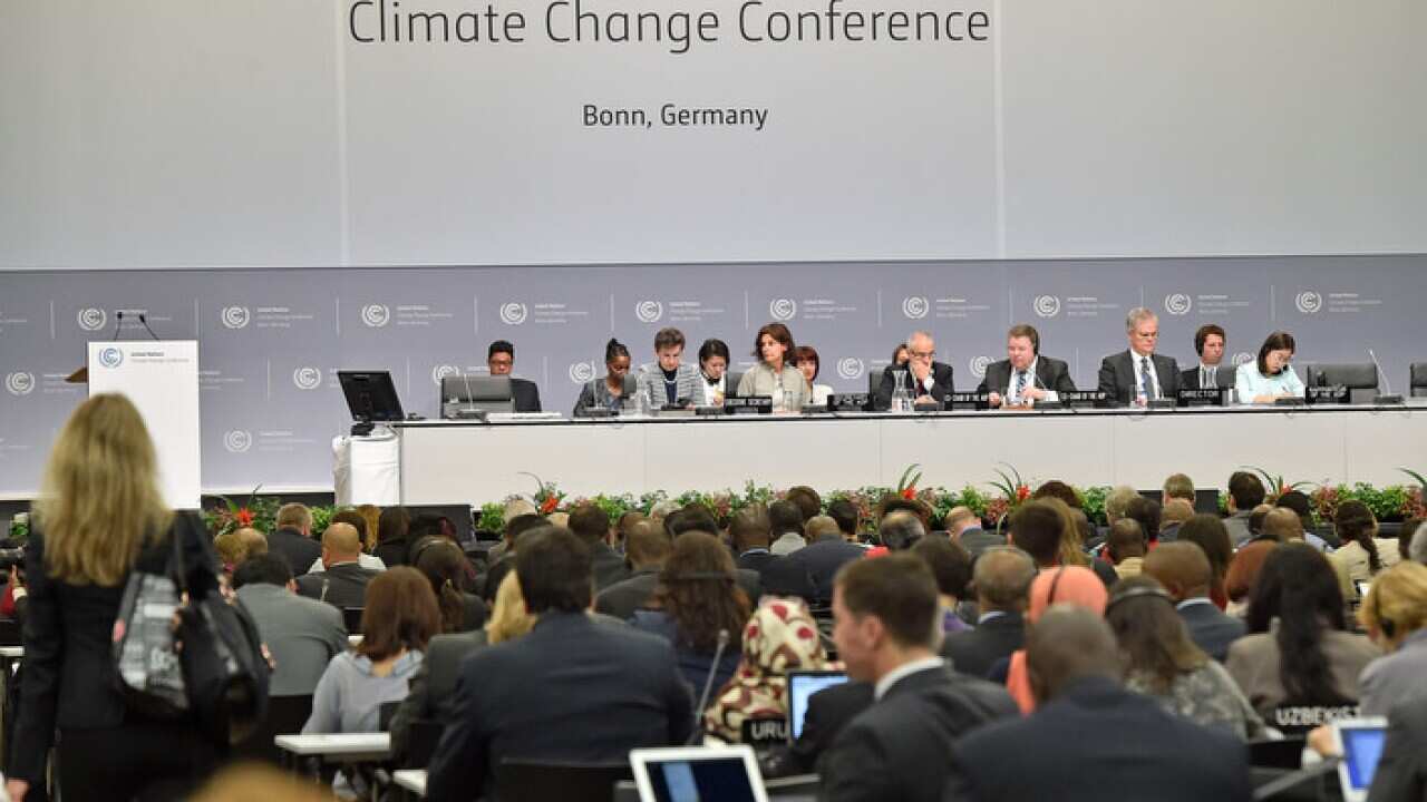 Delegates gathered at UN Climate Change Conference.