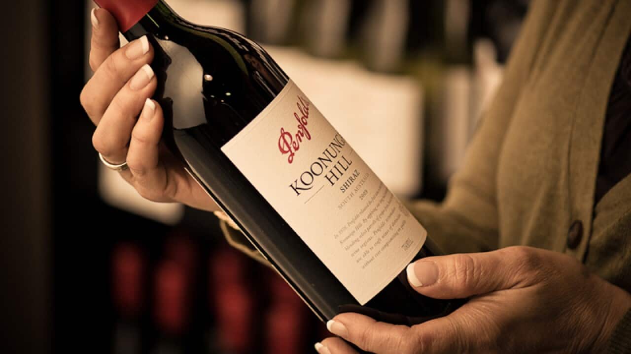 A bottle of Penfolds wine by Treasury Wine Estates