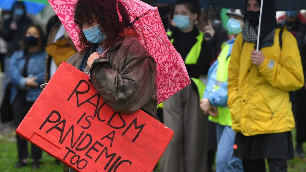 A Black Lives Matter rally in The Domain, Sydney.