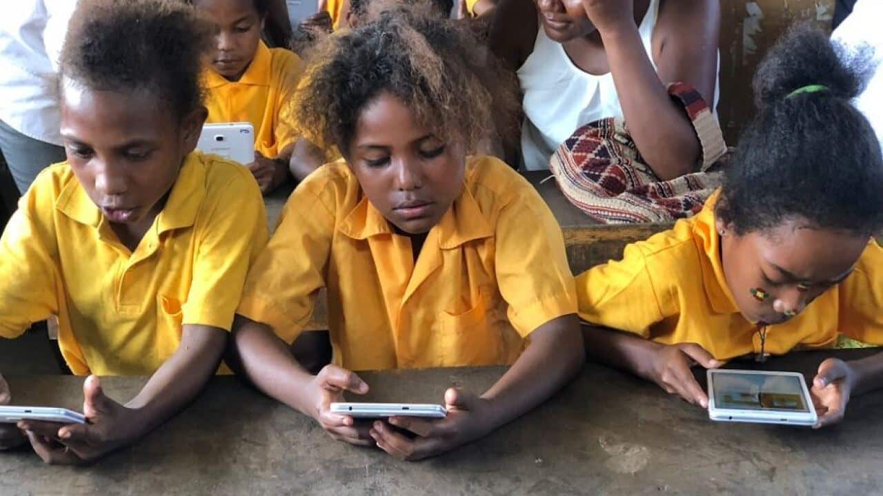 PNG children read through Library for All app