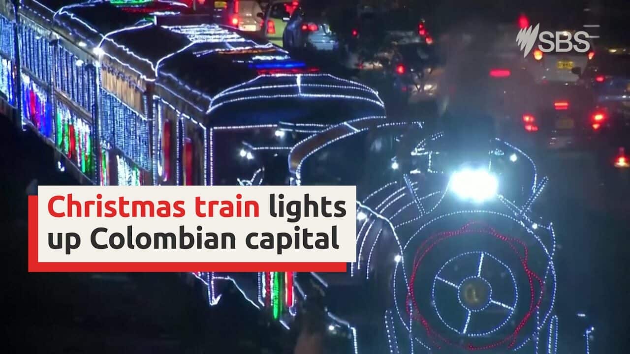 Christmas train brings holiday spirit to Colombian capital