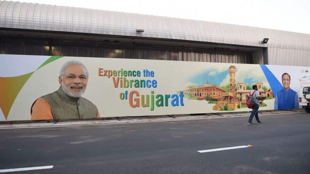'Vibrant Gujarat Global Trade Show' at Gandhinagar, some 30 km from Ahmedabad, on January 16, 2019. - Photo by SAM PANTHAKY