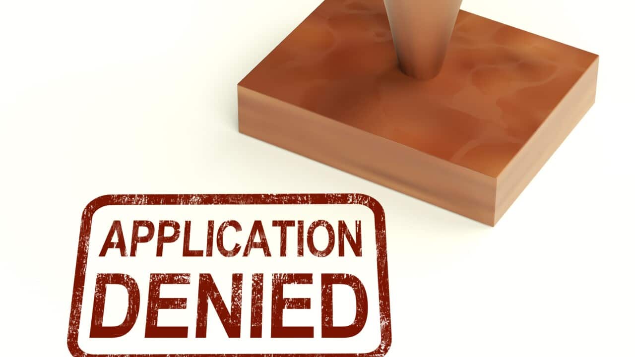 Application Denied Stamp Shows Loan Or Visa Rejected
